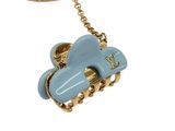 louis vu vu blue and gold chain necklace with a blue flower