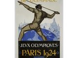 L'affiche des Jeux olympiques représente un homme tenant une perche.