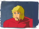 une image représentant le dessin d'un homme avec une cigarette à la bouche