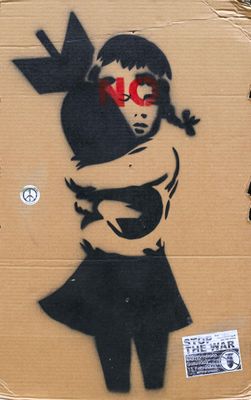 a picture of a stencil of a woman hugging a child