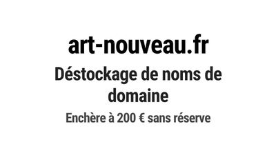 Nom de domaine art-nouveau.fr. Catégorie: Art et culture.