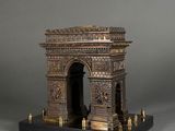 an antique bronze model of the arc de trio triumph in paris