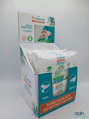 an image of a box of hand sanitizers sitting on top of a counter