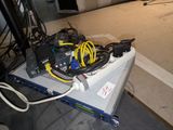 a table with a bunch of wires on top of it