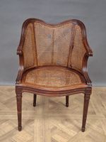 Fauteuil de bureau en bois mouluré, le dossier et l'assise c… (photo 2)