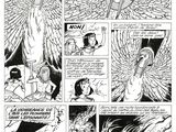 a page from a comic strip with an image of a bird in flight