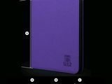 a close up of a purple ipad case with measurements