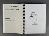 an open notebook with a drawing of a woman smoking a cigarette