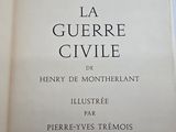 an open book with a black and white title on it