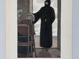 an image of a painting of a man standing in front of a window