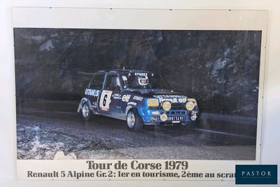 a picture of a picture of a rally car on the wall