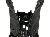 a close up of a pair of black speakers on a white background