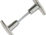pair of stainless steel screws on a white background