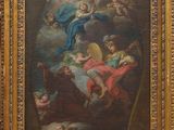 an old painting of a painting of a woman with angels and other figures