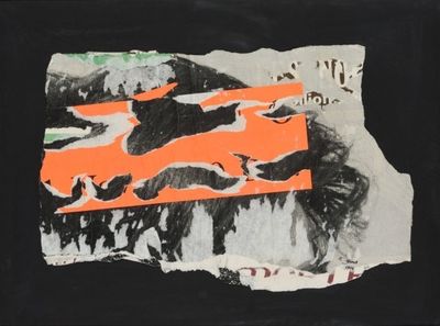 an image of a piece of torn paper on a black background