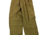 a close up of a pair of khaki pants on a white background