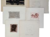 un ensemble de six dessins de formes et de tailles variées sur papier