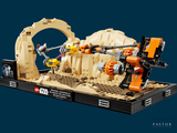 a lego model of a space station with a robot on it