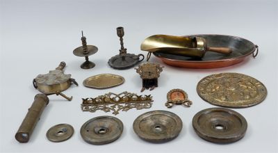 a lot of antique items that are sitting on a table