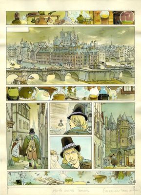une image représentant une page de bande dessinée sur laquelle figure un homme coiffé d'un haut-de-forme