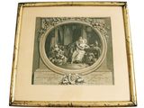 an old picture of a picture of a family in a room