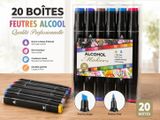un gros plan sur un tas de marqueurs posés sur une table