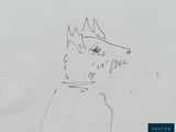 drawing of a man with a crown on his head in a black and white photo