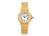 cartier a lady ' s 18ct gold quartz wristwatch