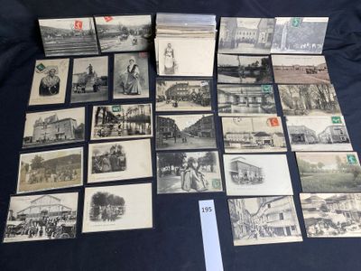 several old black and white photographs of people and buildings