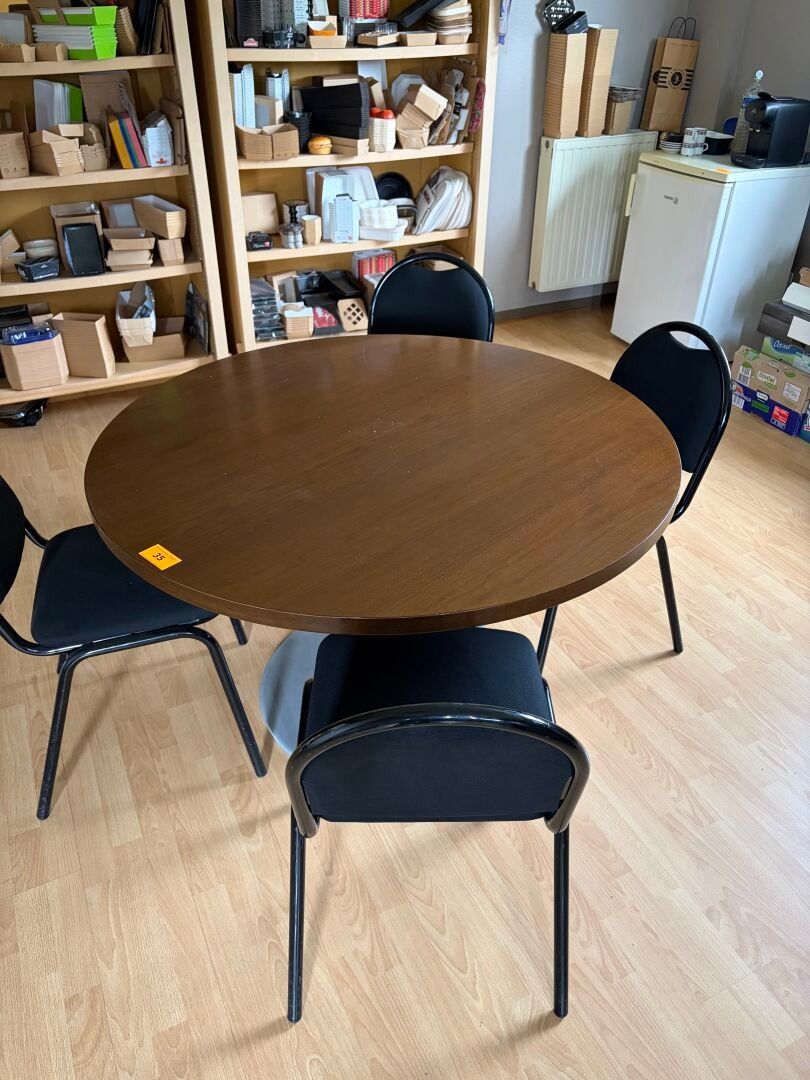 Table ronde bois et métal (Diamètre 120cm) 4 Chaises Mise à …