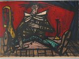 an image of a painting of a man sitting in a chair