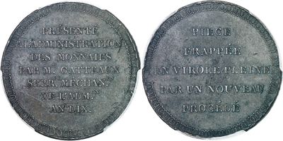 two silver coins with the names of two people on them