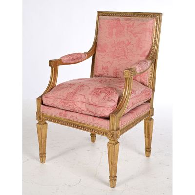 an image of a chair with a pink upholstered upholstered seat
