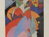 une image d'un tableau représentant une femme en robe rouge