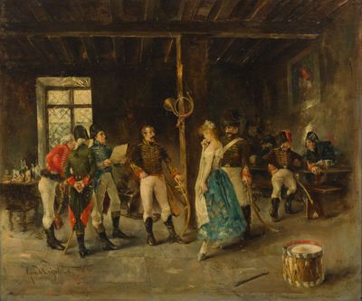 an image of a painting of a group of people in a room