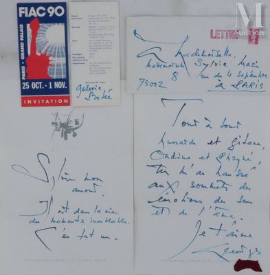 MATHIEU Georges (1921-2012) Lettre manuscrite, 1990
