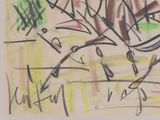 drawing of a horse and rider in a field of grass