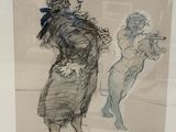 drawing of a man and a woman standing next to each other