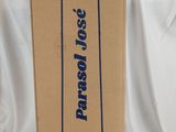a cardboard box that has a picture of a person on it