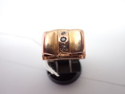 Bague tank en or et roses, poids 12,6gr, TDD53,5 (usure) - Photo 1