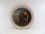 une image représentant un tableau où figurent une femme et un enfant dans un paysage