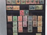 a picture of a collection of stamps on display in a case