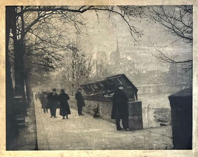 a black and white photo of people walking on a sidewalk