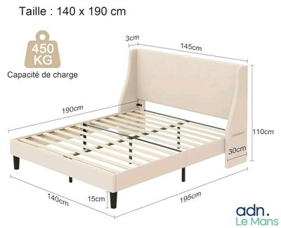 the bed frame is made of wood and has no headboard