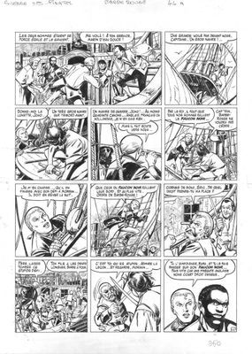 une page d'une bande dessinée représentant un homme dans un bateau