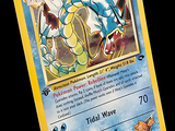 une image d'une carte Pokémon représentant un Pokémon bleu et jaune