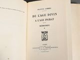 an open book with a black and white image on it
