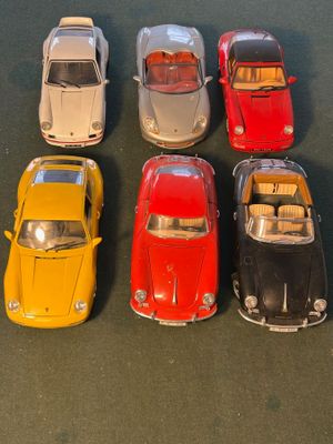 Miniatures 1/18ème Burago et divers : 6 Porsche - BE - pas d…