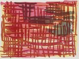 an image of a painting of red and yellow lines on a white background
