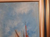 a picture of a painting of a sailboat in the water